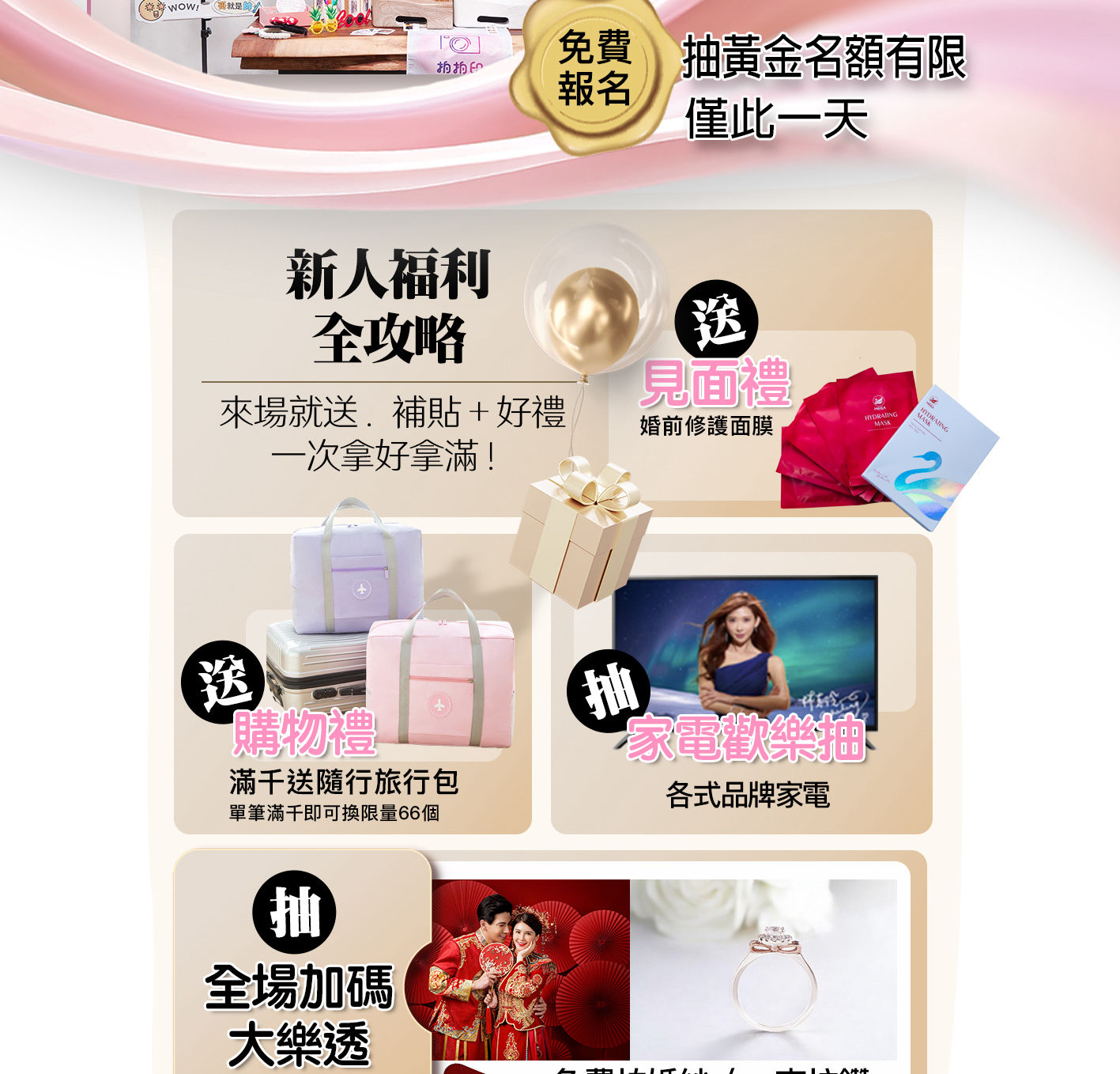 台中婚禮博覽會新人福利活動與見面禮購物禮家電抽獎